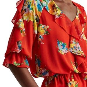 Lauren Ralph • Savianne Peplum Top • Size Medium